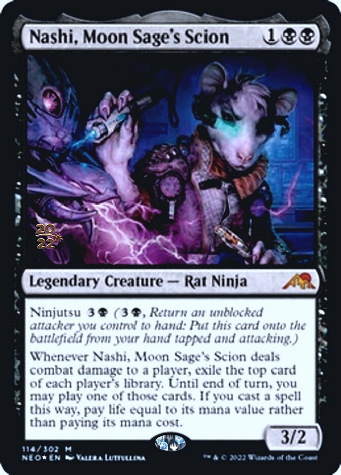 Nashi, Moon Sage's Scion [Kamigawa: Neon Dynasty Prerelease Promos] | Galactic Gamez