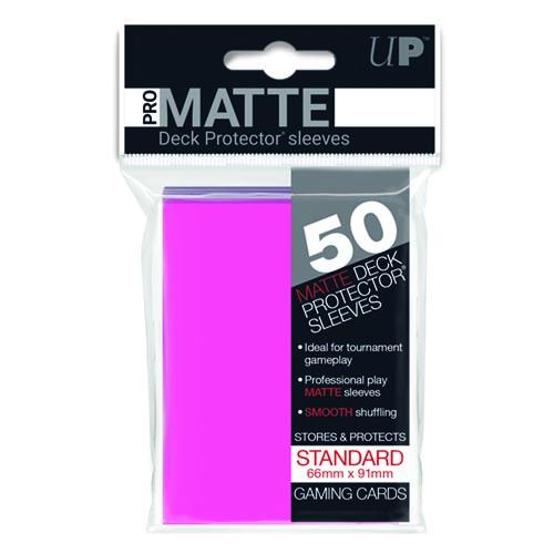 50ct Pro-Matte Bright Pink Standard Deck Protectors | Galactic Gamez