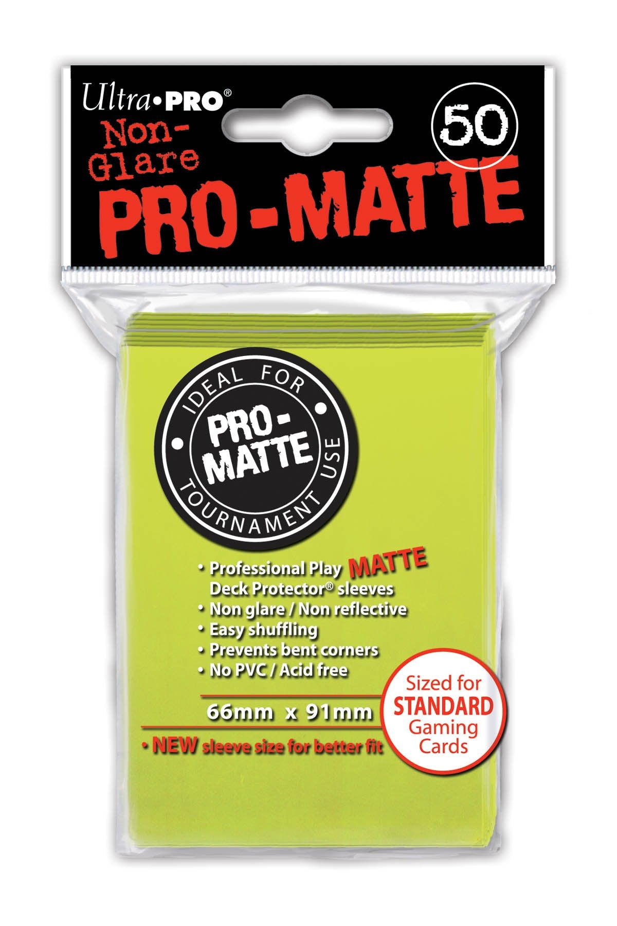 50ct Pro-Matte Bright Yellow Standard Deck Protectors | Galactic Gamez