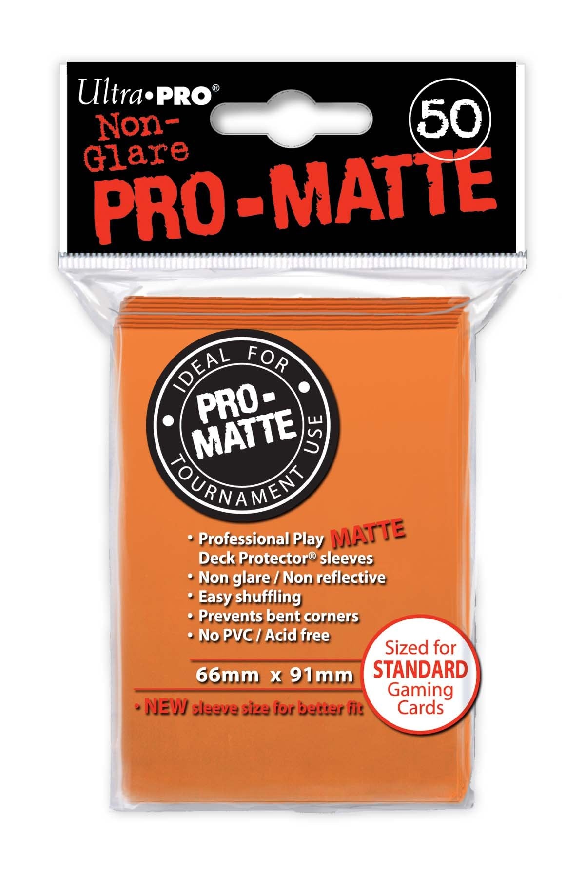 50ct Pro-Matte Orange Standard Deck Protectors | Galactic Gamez