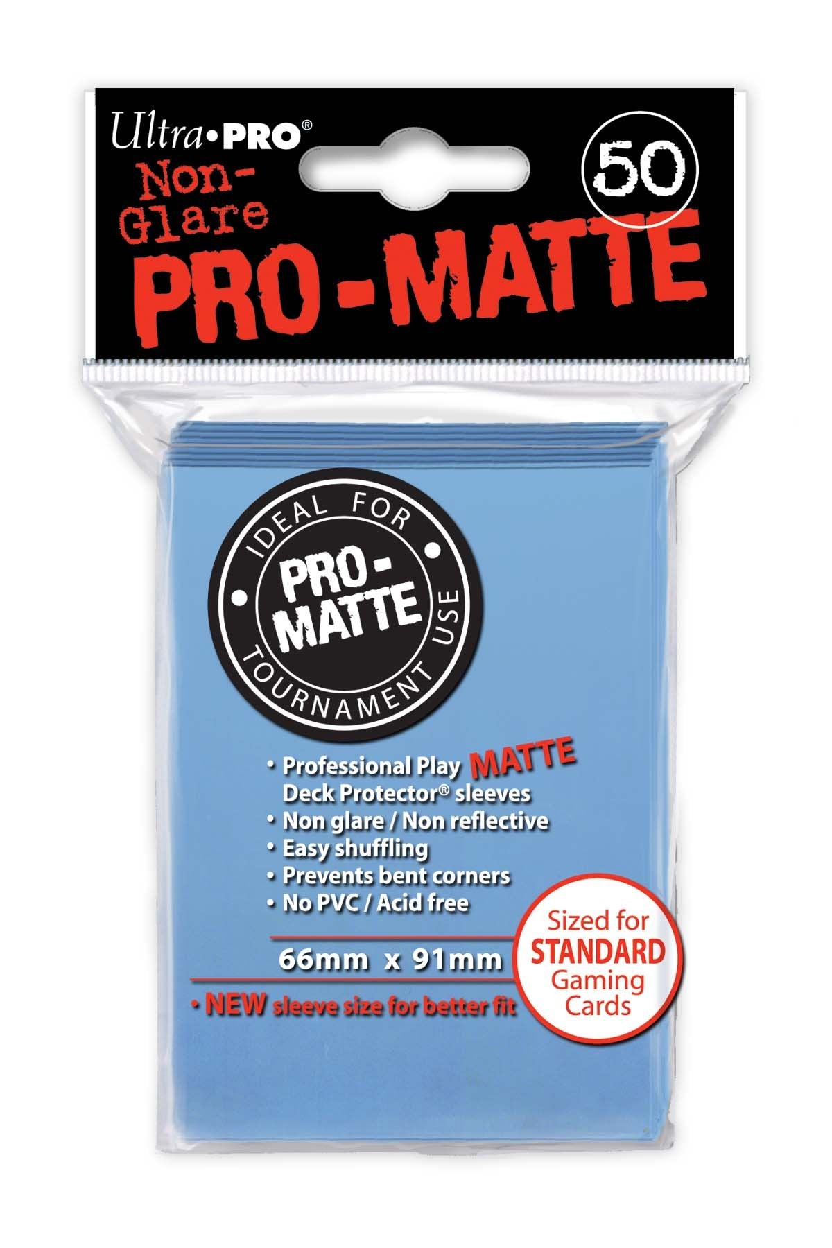 50ct Pro-Matte Light Blue Standard Deck Protectors | Galactic Gamez