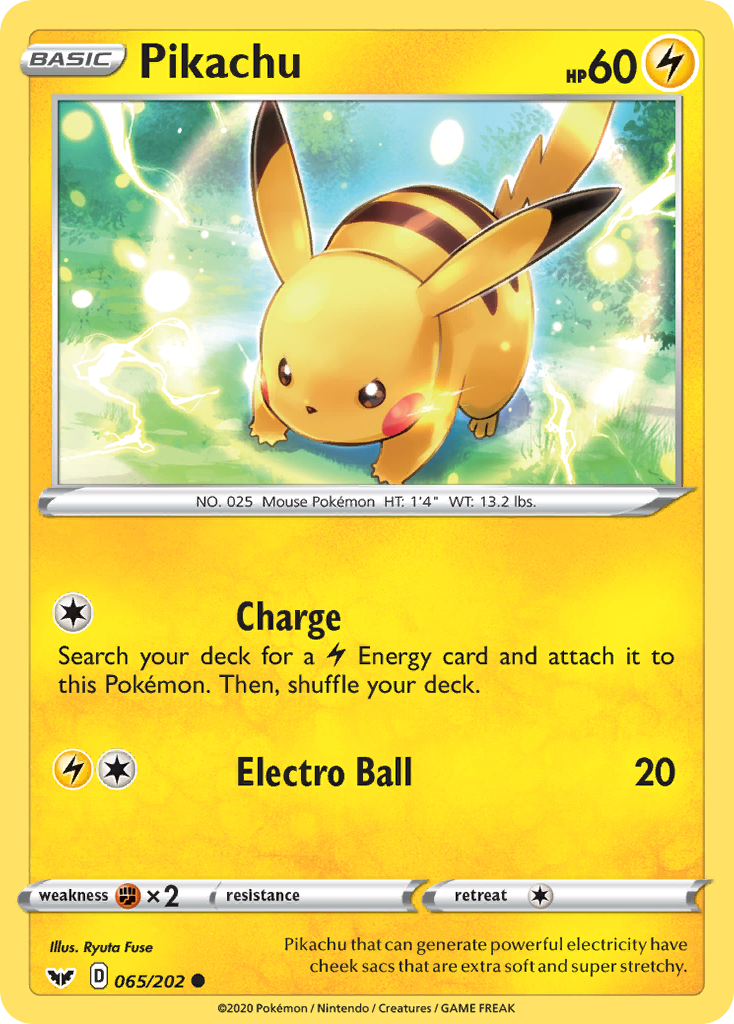 Pikachu (065/202) [Sword & Shield: Base Set] | Galactic Gamez