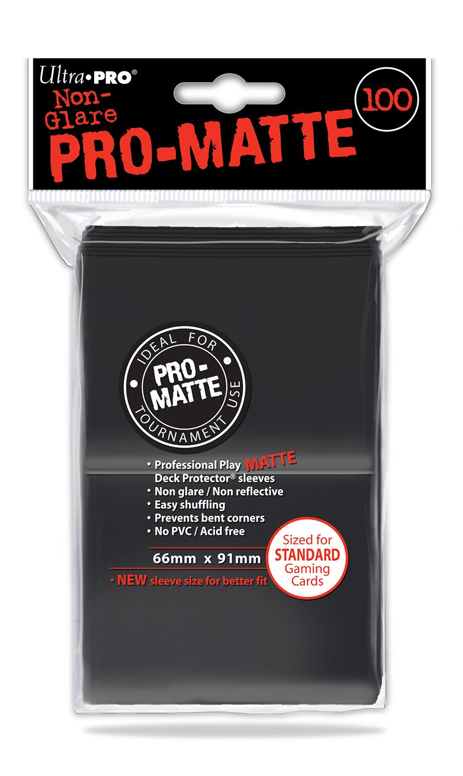 100ct Pro-Matte Black Standard Deck Protectors | Galactic Gamez