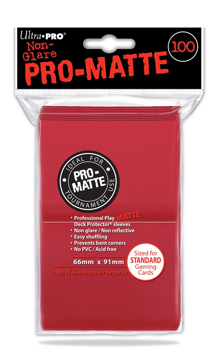 100ct Pro-Matte Red Standard Deck Protectors | Galactic Gamez