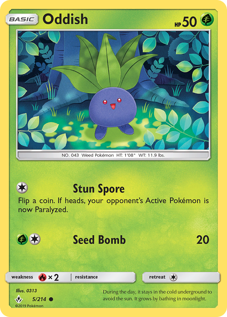 Oddish (5/214) [Sun & Moon: Unbroken Bonds] | Galactic Gamez