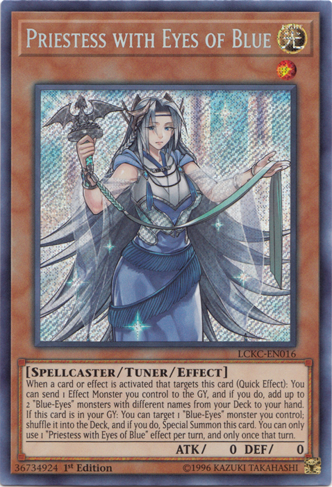 Priestess with Eyes of Blue [LCKC-EN016] Secret Rare | Galactic Gamez