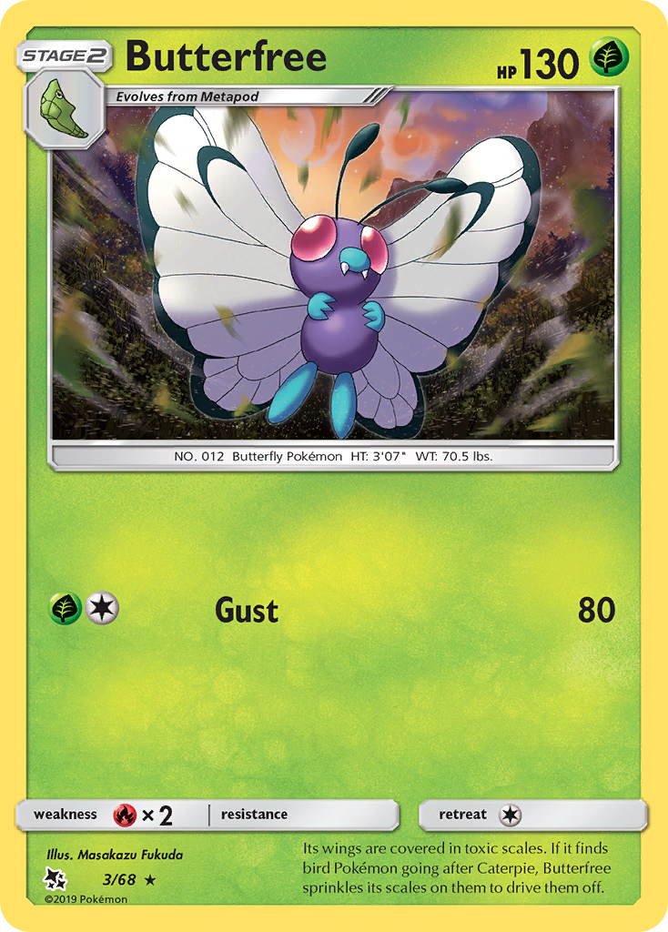 Butterfree (3/68) [Sun & Moon: Hidden Fates] | Galactic Gamez