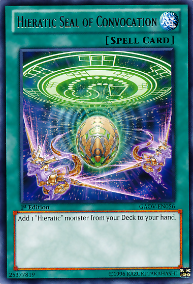 Hieratic Seal of Convocation [GAOV-EN056] Rare | Galactic Gamez