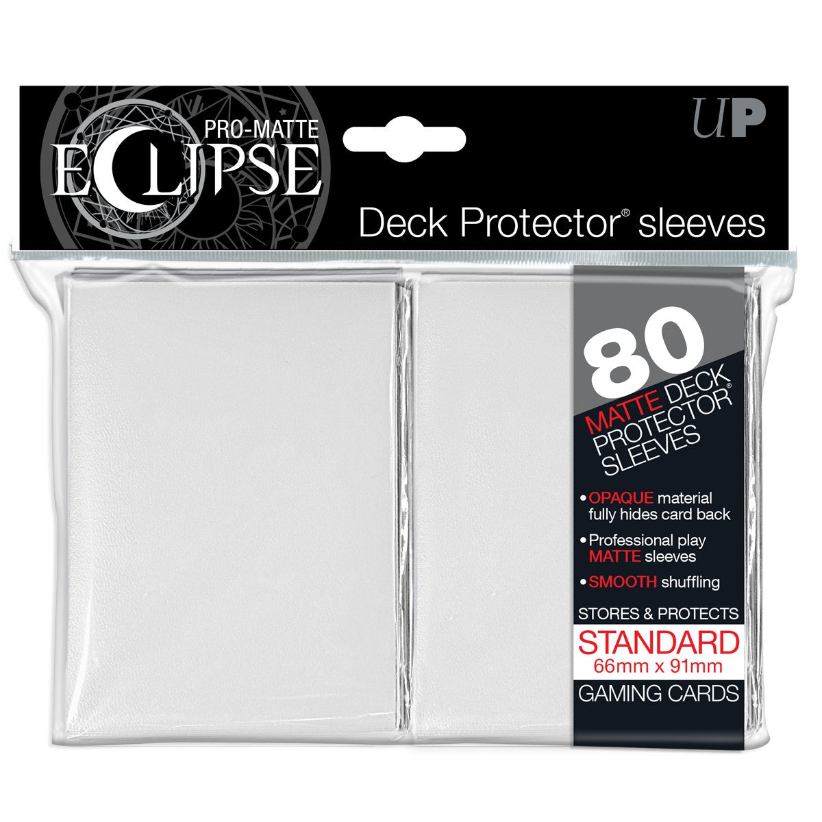 PRO-Matte Eclipse White Standard Deck Protector sleeves 80ct | Galactic Gamez