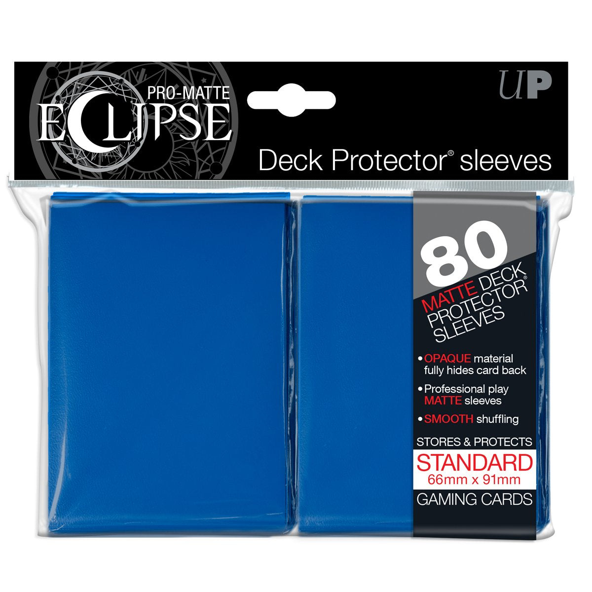 PRO-Matte Eclipse Blue Standard Deck Protector sleeves 80ct | Galactic Gamez