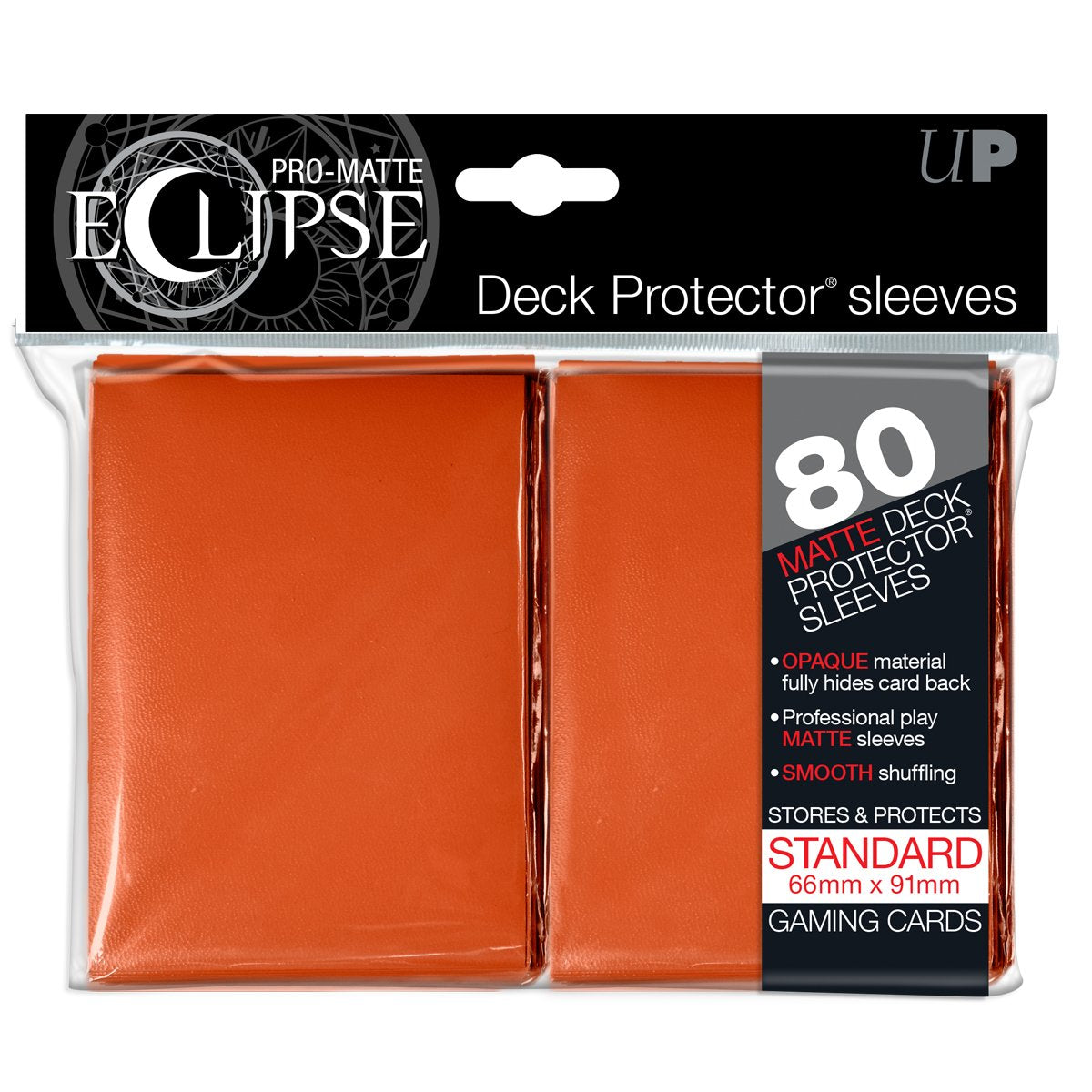 PRO-Matte Eclipse Orange Standard Deck Protector sleeves 80ct | Galactic Gamez