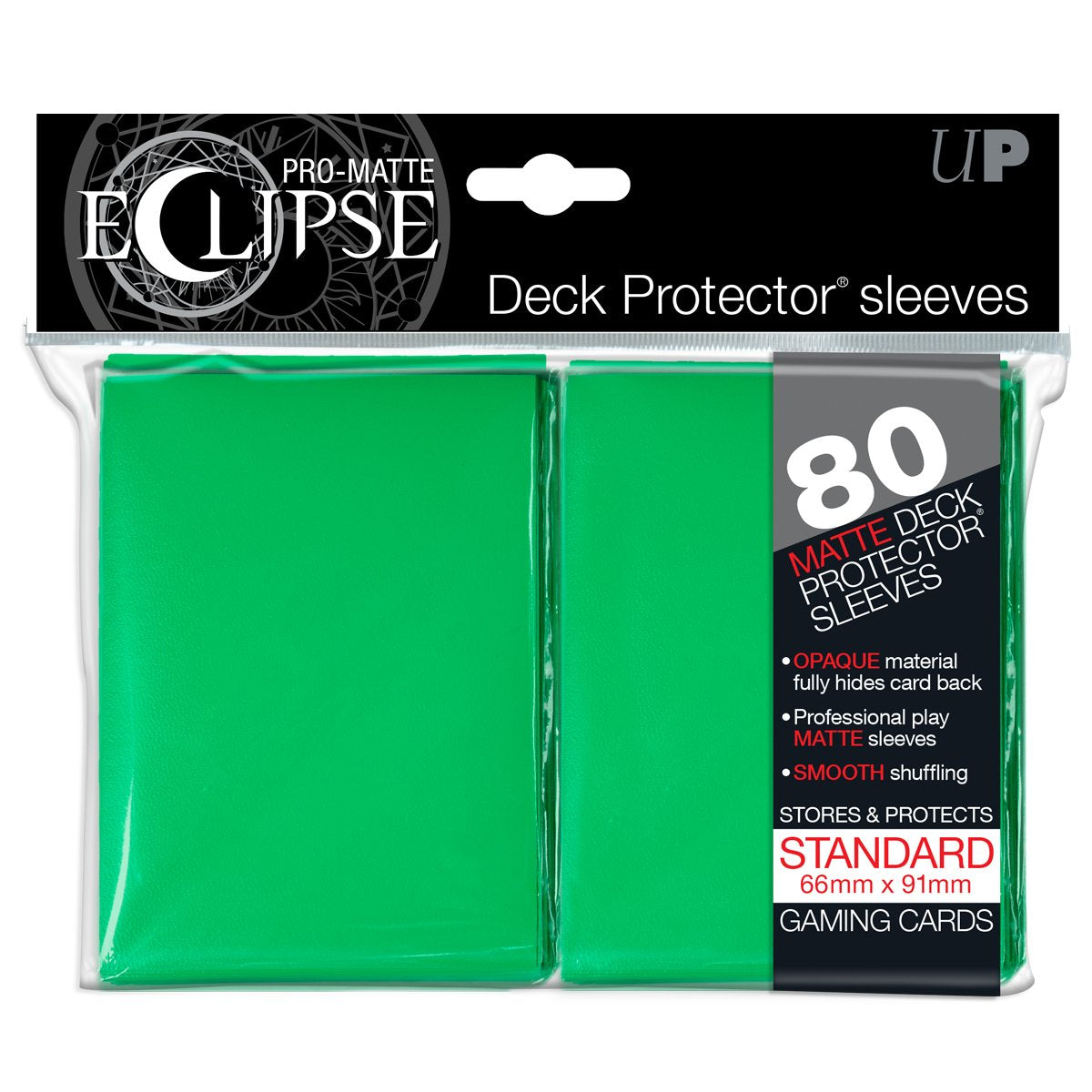 PRO-Matte Eclipse Green Standard Deck Protector sleeves 80ct | Galactic Gamez