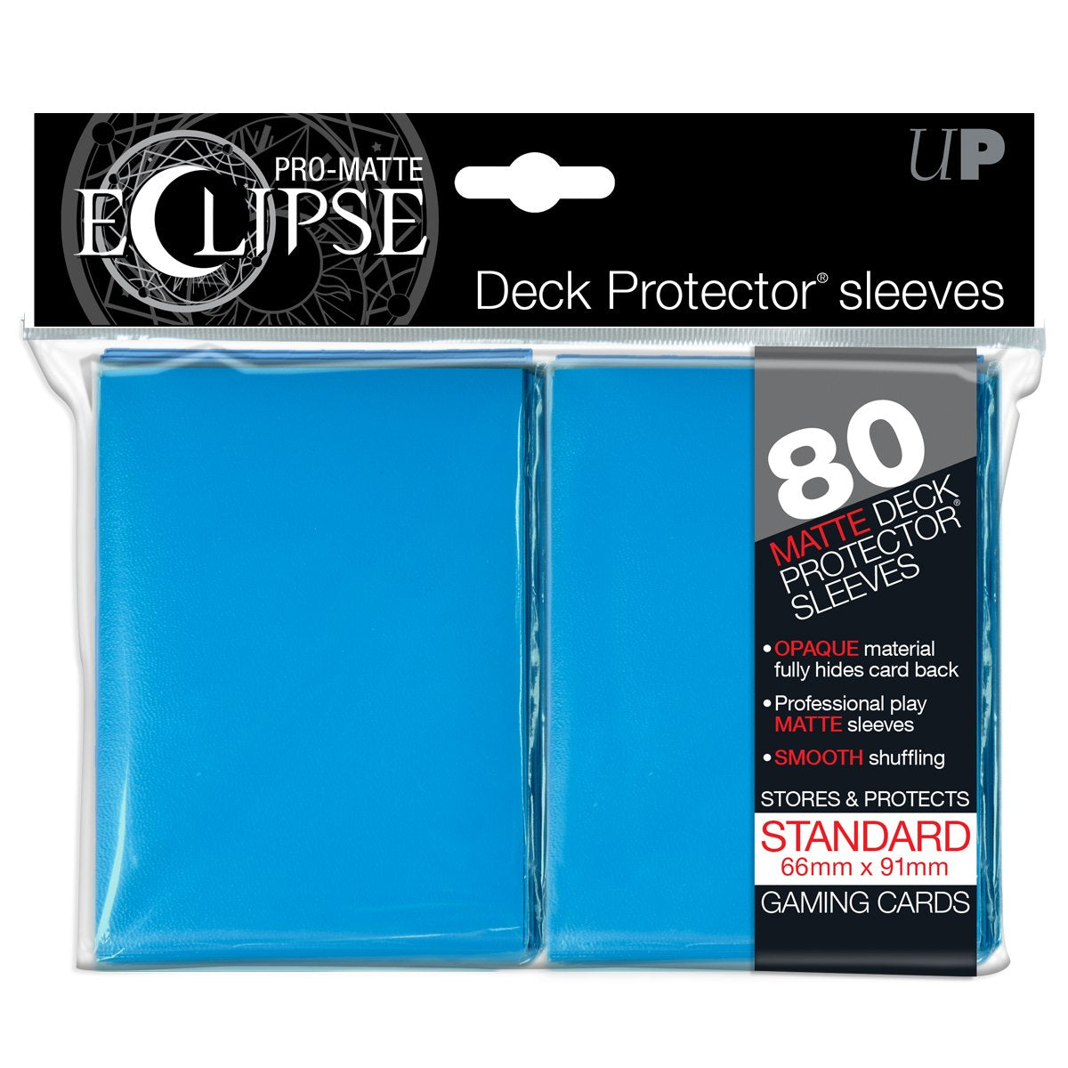 PRO-Matte Eclipse Light Blue Standard Deck Protector sleeves 80ct | Galactic Gamez