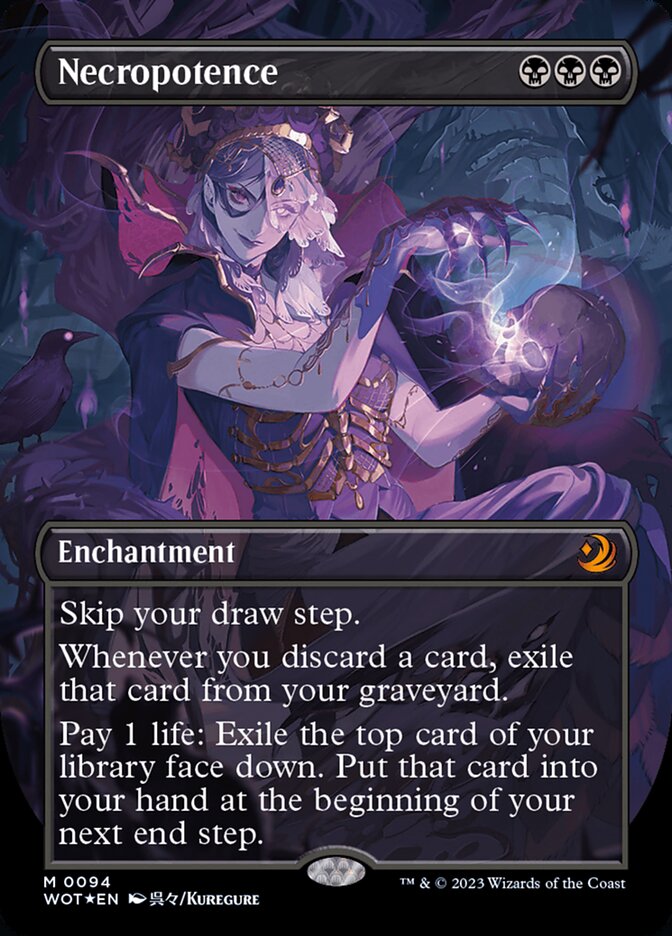 Necropotence (Anime Borderless) (Confetti Foil) [Wilds of Eldraine: Enchanting Tales] | Galactic Gamez