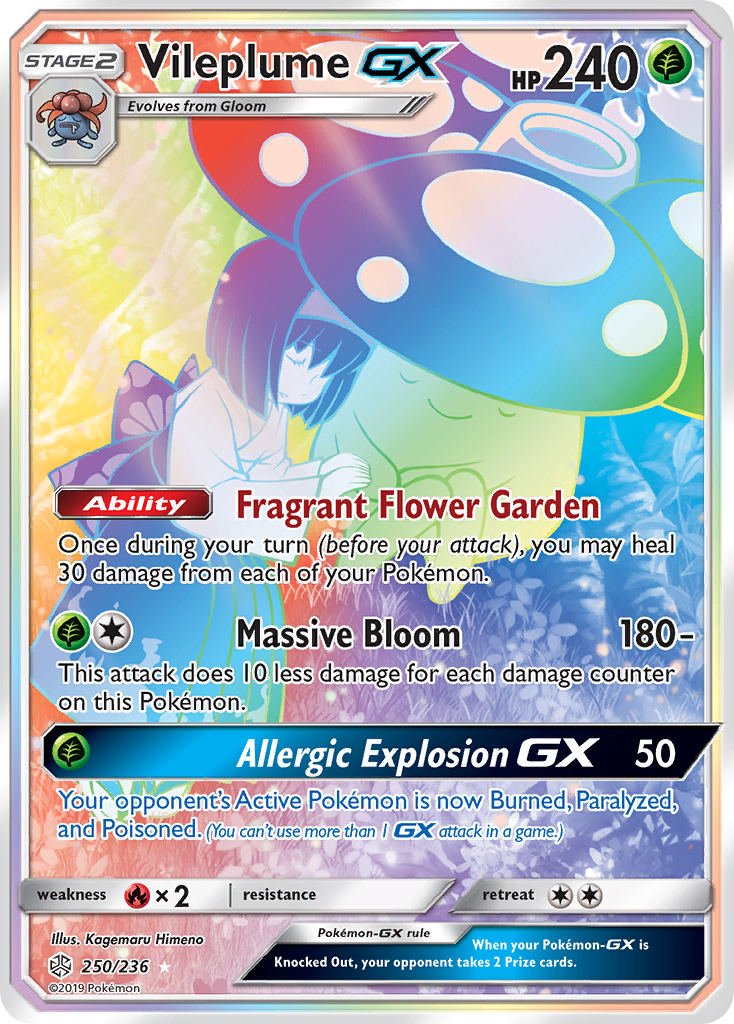 Vileplume GX (250/236) [Sun & Moon: Cosmic Eclipse] | Galactic Gamez