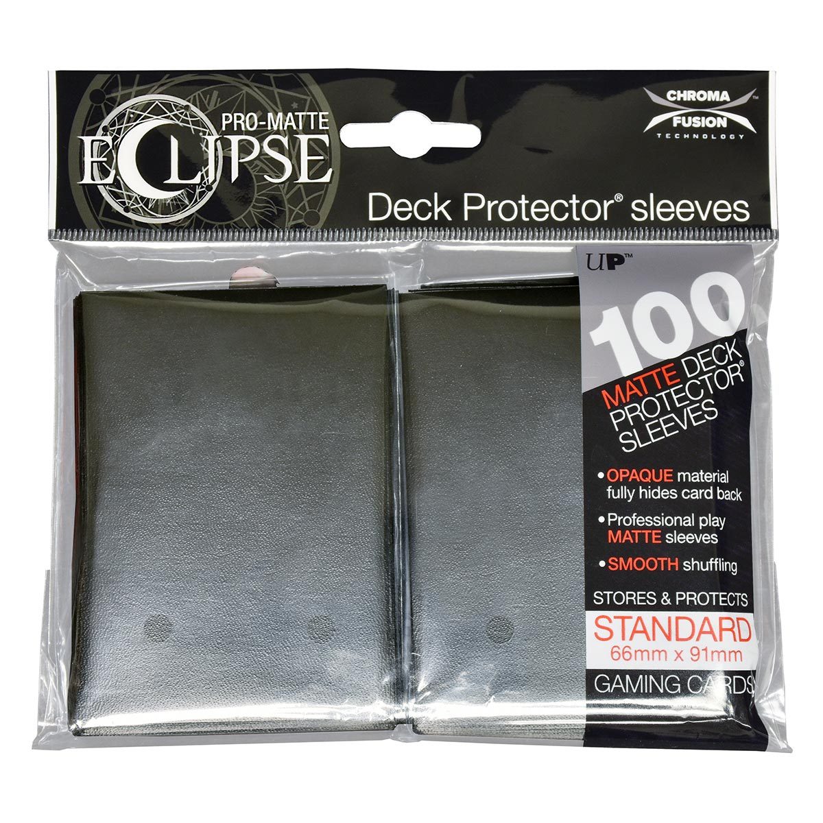 PRO-Matte Eclipse Jet Black Standard Deck Protector sleeve 100ct | Galactic Gamez