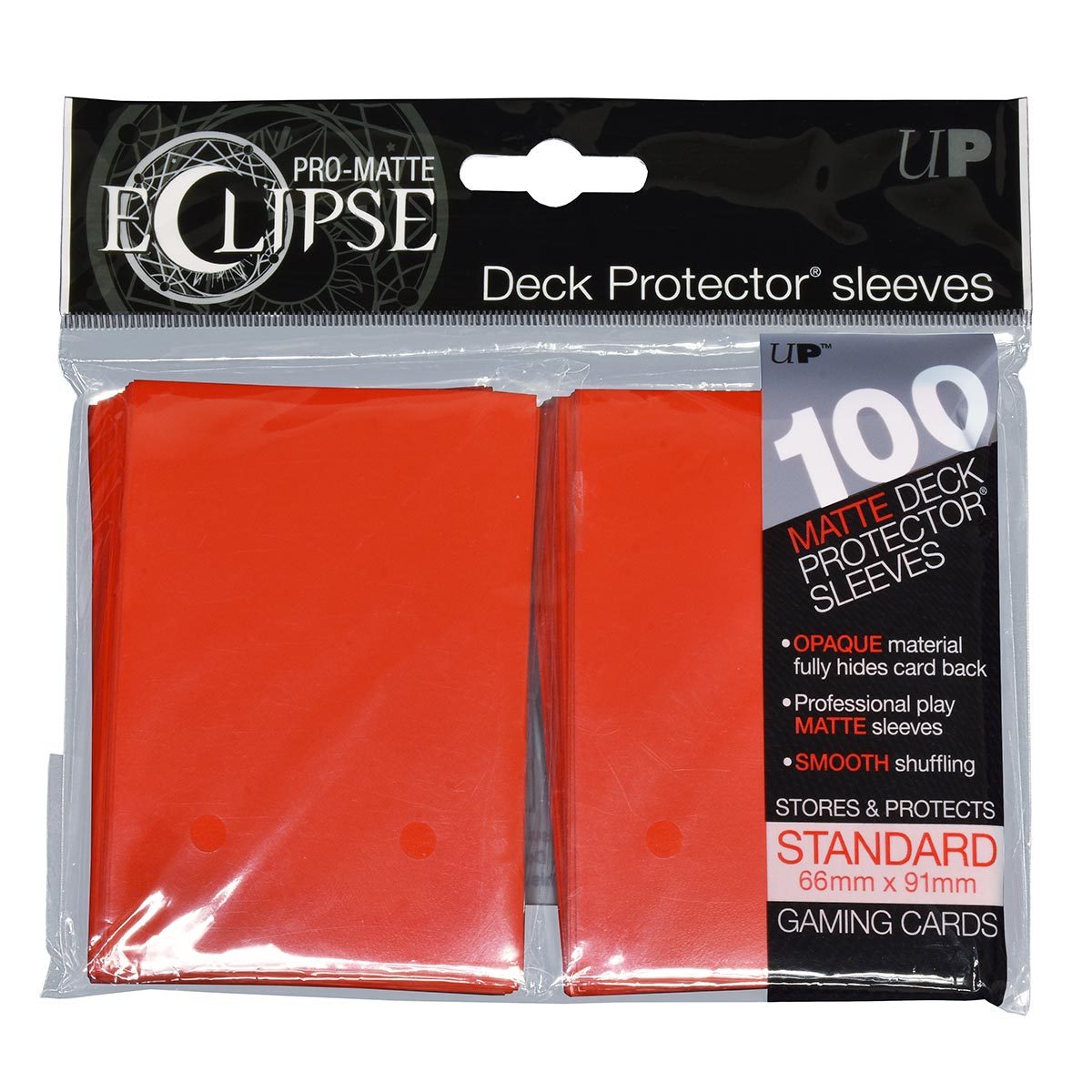 PRO-Matte Eclipse Apple Red Standard Deck Protector sleeve 100ct | Galactic Gamez