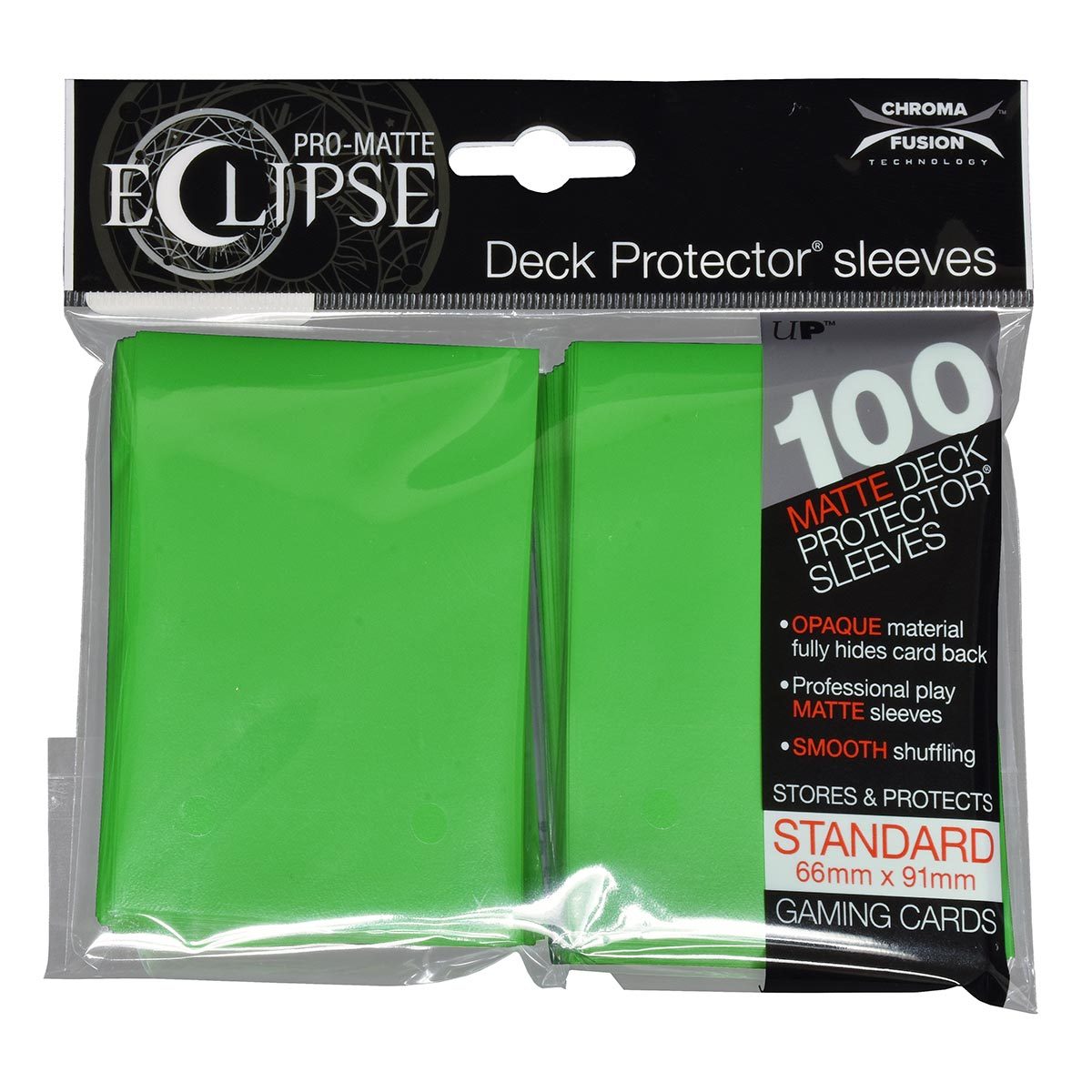 PRO-Matte Eclipse Lime Green Standard Deck Protector sleeve 100ct | Galactic Gamez