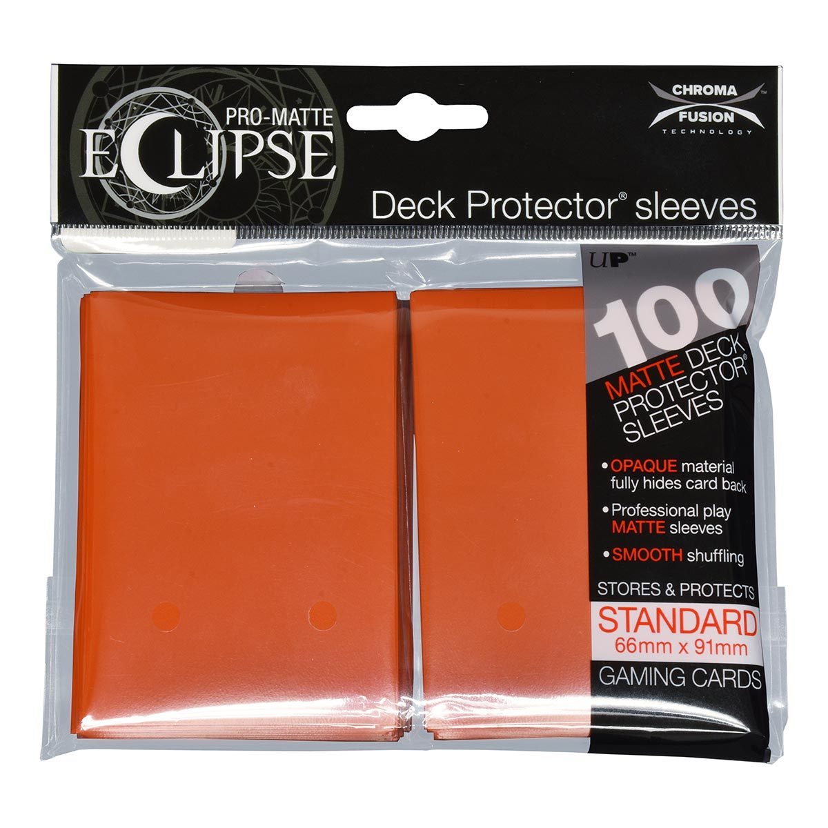 PRO-Matte Eclipse Pumpkin Orange Standard Deck Protector sleeve 100ct | Galactic Gamez