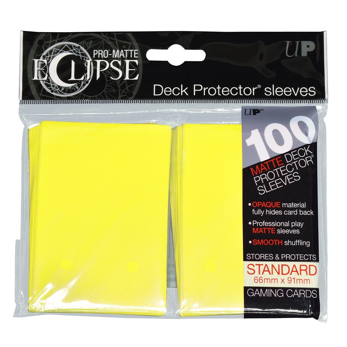 PRO-Matte Eclipse Lemon Yellow Standard Deck Protector sleeve 100ct | Galactic Gamez