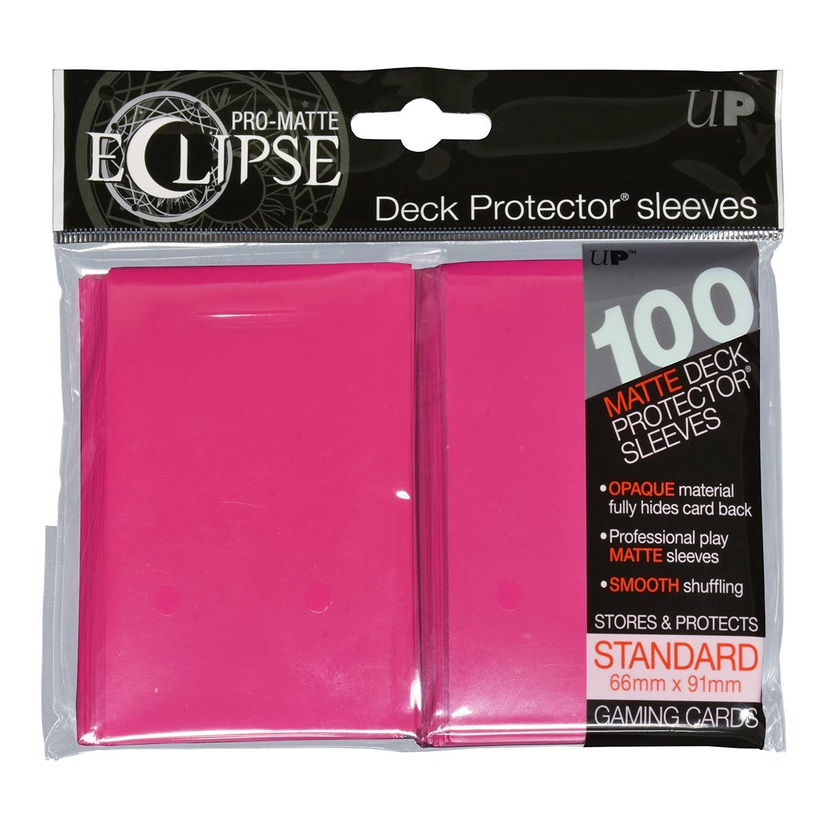 PRO-Matte Eclipse Hot Pink Standard Deck Protector sleeve 100ct | Galactic Gamez