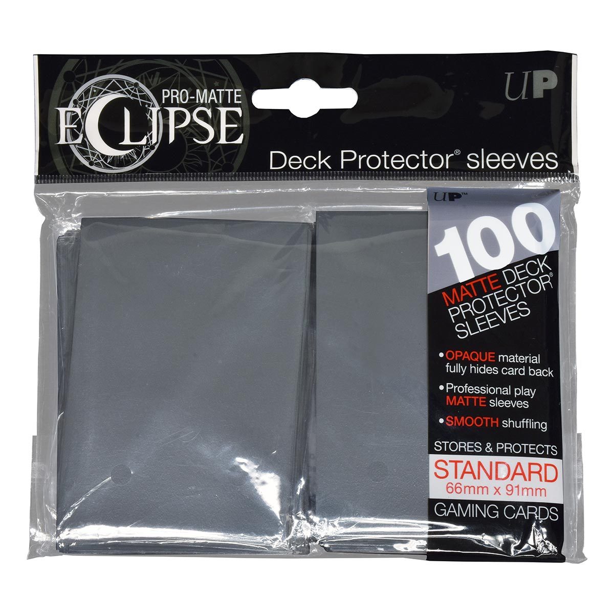 PRO-Matte Eclipse Smoke Grey Standard Deck Protector sleeve 100ct | Galactic Gamez