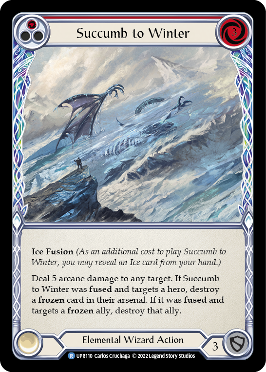 Succumb to Winter (Red) [UPR110] (Uprising)  Rainbow Foil | Galactic Gamez