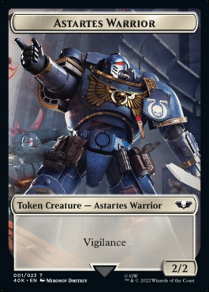 Astartes Warrior // Clue Double-sided Token (Surge Foil) [Universes Beyond: Warhammer 40,000 Tokens] | Galactic Gamez