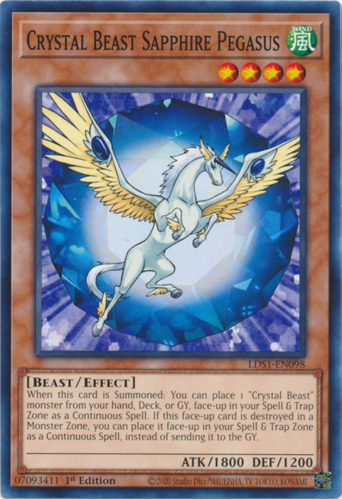 Crystal Beast Sapphire Pegasus [LDS1-EN098] Common | Galactic Gamez