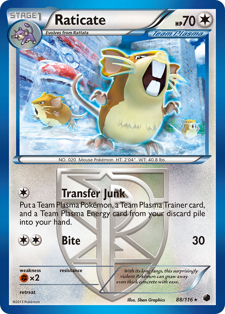 Raticate (88/116) [Black & White: Plasma Freeze] | Galactic Gamez