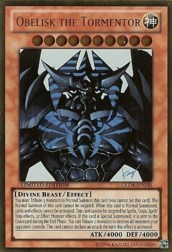 Obelisk the Tormentor [GLD4-EN030] Gold Rare | Galactic Gamez