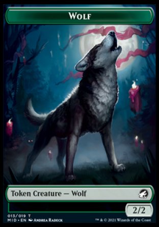 Wolf Token [Innistrad: Midnight Hunt Tokens] | Galactic Gamez
