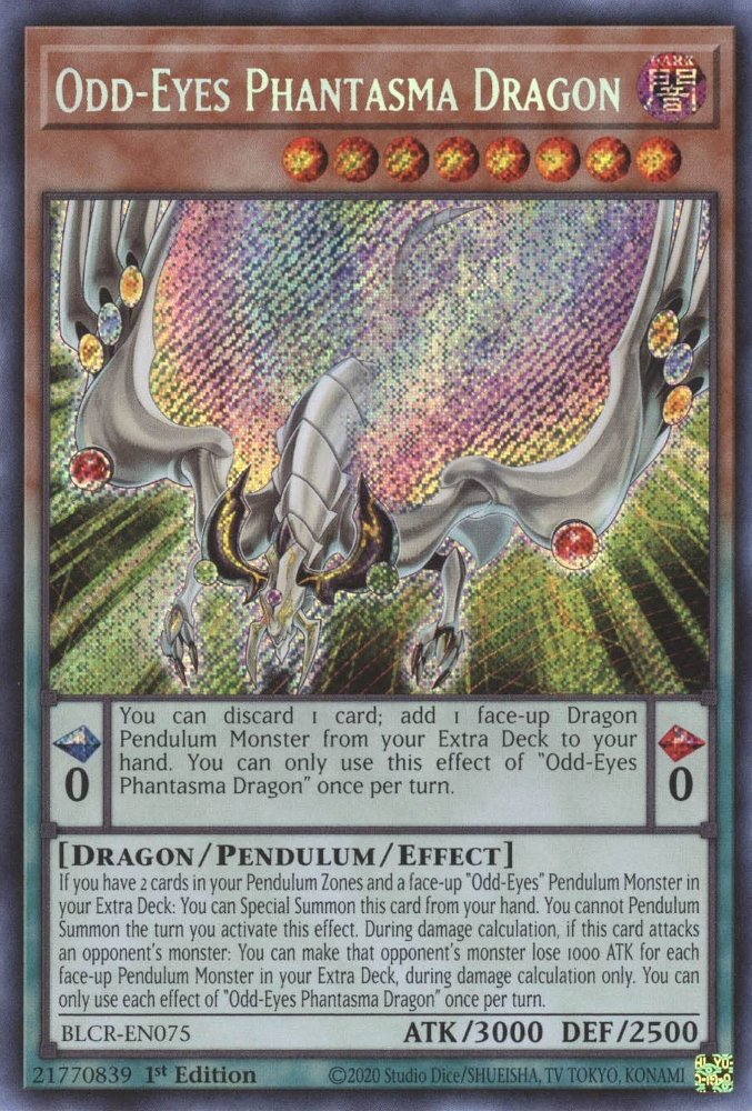 Odd-Eyes Phantasma Dragon [BLCR-EN075] Secret Rare | Galactic Gamez