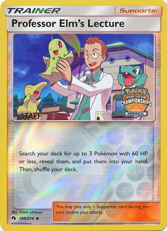 Professor Elm's Lecture (188/214) (Regional Championship Promo Staff) [Sun & Moon: Lost Thunder] | Galactic Gamez