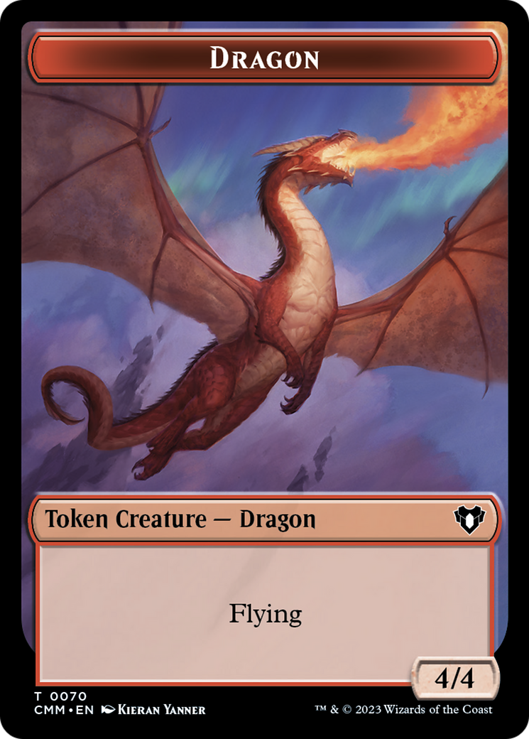 Dragon // Kor Ally Double-Sided Token [Commander Masters Tokens] | Galactic Gamez