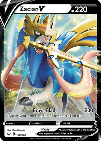 Zacian V (138/202) (Jumbo Card) [Sword & Shield: Base Set] | Galactic Gamez