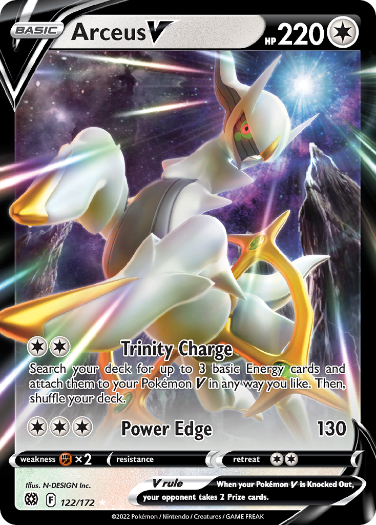 Arceus V (122/172) (Metal Card) [Sword & Shield: Brilliant Stars] | Galactic Gamez