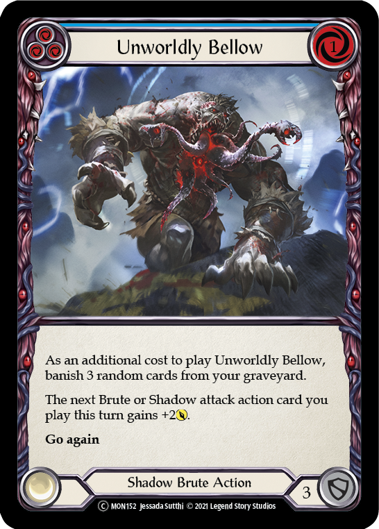 Unworldly Bellow (Blue) (Rainbow Foil) [U-MON152-RF] Unlimited Edition Rainbow Foil | Galactic Gamez