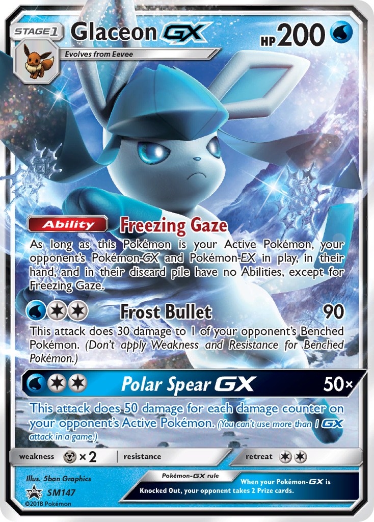 Glaceon GX (SM147) [Sun & Moon: Black Star Promos] | Galactic Gamez