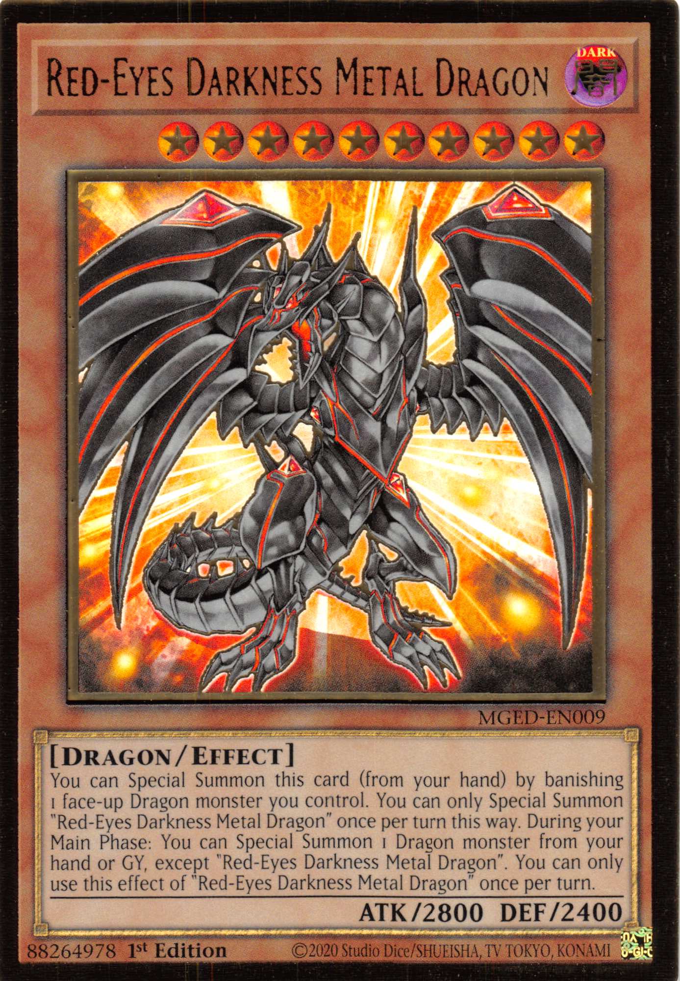 Red-Eyes Darkness Metal Dragon [MGED-EN009] Gold Rare | Galactic Gamez