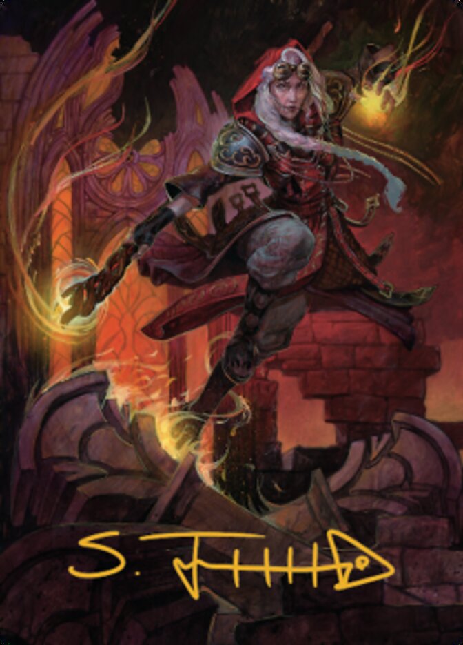 Jaya, Fiery Negotiator Art Card 2 (Gold-Stamped Signature) [Dominaria United Art Series] | Galactic Gamez