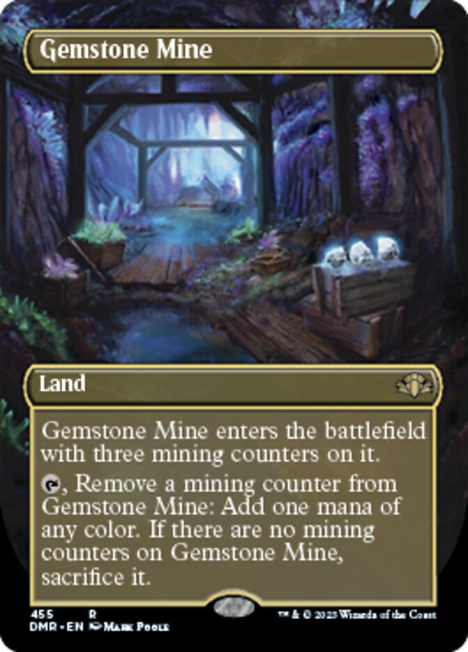 Gemstone Mine (Borderless Alternate Art) [Dominaria Remastered] | Galactic Gamez