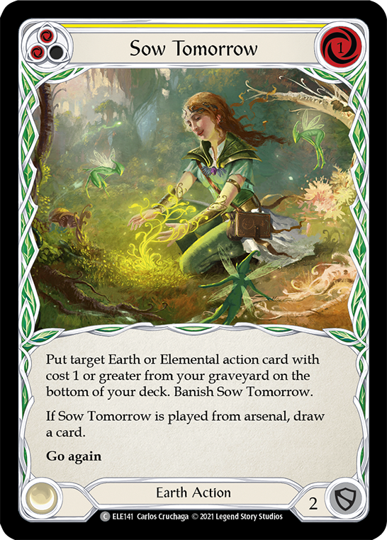 Sow Tomorrow (Yellow) [ELE141] (Tales of Aria)  1st Edition Rainbow Foil | Galactic Gamez