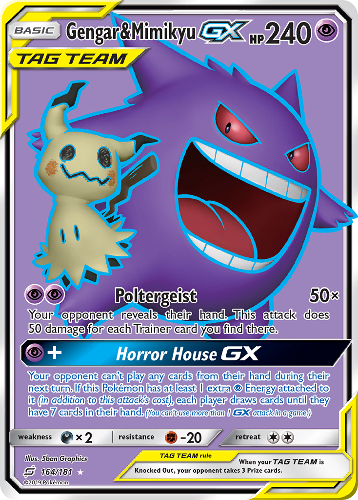 Gengar & Mimikyu GX (164/181) [Sun & Moon: Team Up] | Galactic Gamez