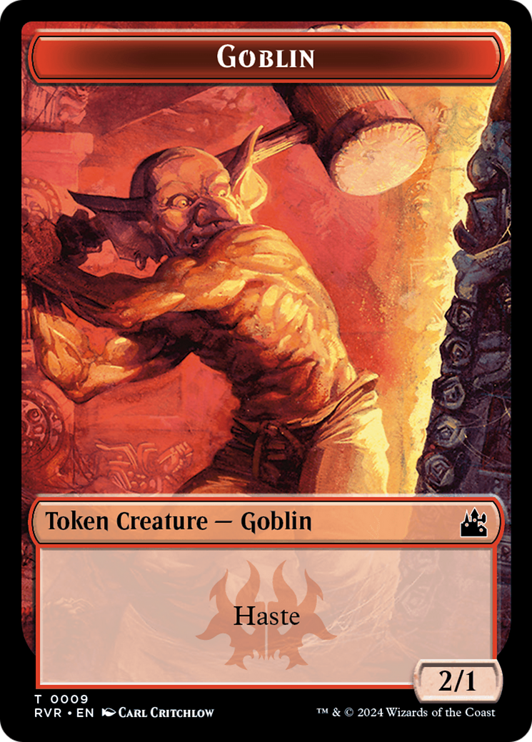 Elf Knight // Goblin (0009) Double-Sided Token [Ravnica Remastered Tokens] | Galactic Gamez