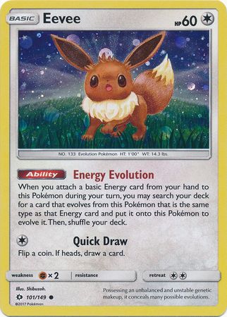 Eevee (101/149) (Cosmos Holo) [Sun & Moon: Base Set] | Galactic Gamez