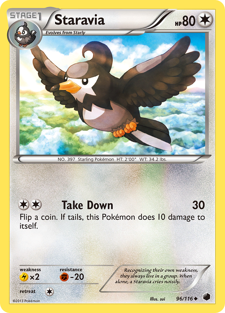 Staravia (96/116) [Black & White: Plasma Freeze] | Galactic Gamez