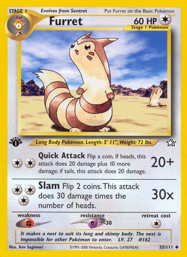 Furret (35/111) [Neo Genesis 1st Edition] | Galactic Gamez