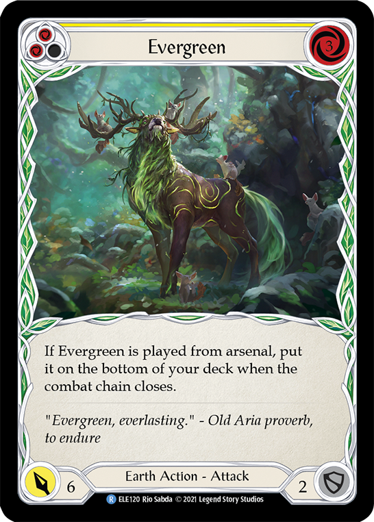 Evergreen (Yellow) [ELE120] (Tales of Aria)  1st Edition Rainbow Foil | Galactic Gamez