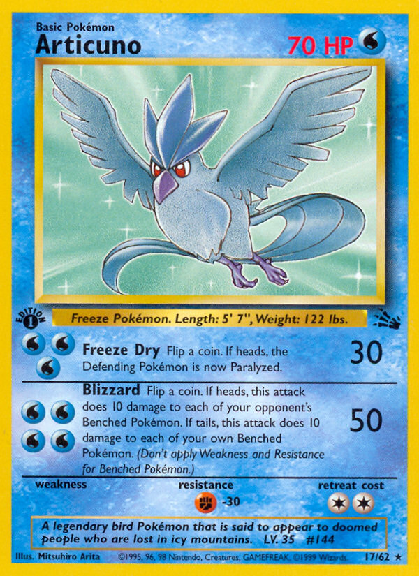 Articuno (17/62) [Fossil 1st Edition] | Galactic Gamez